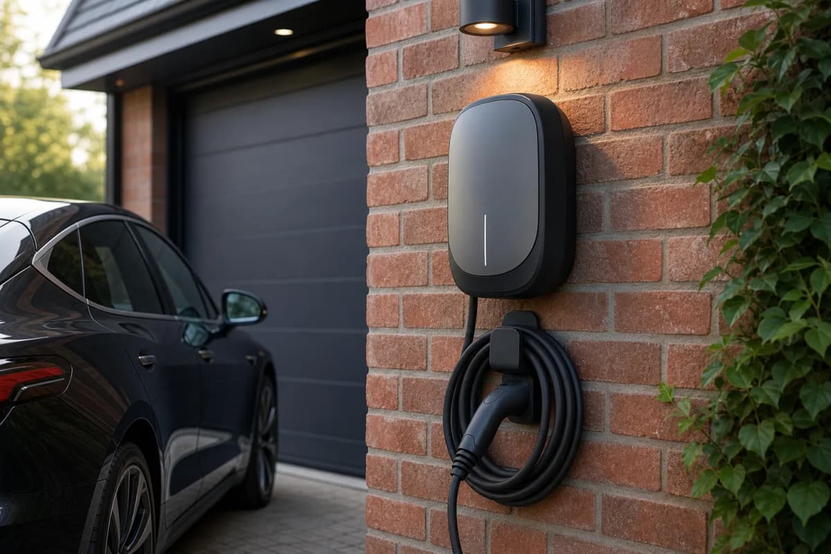 Professional EV charger installation on a British home