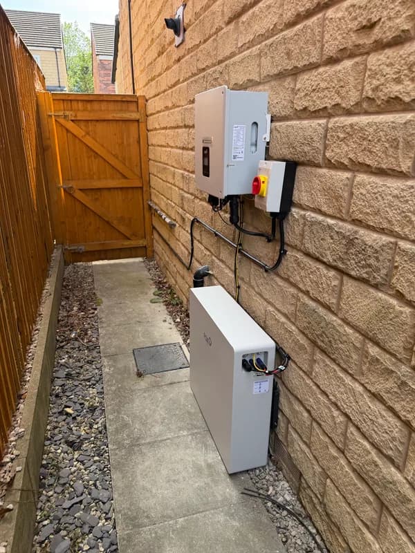 Fox ESS battery storage installed on an external wall
